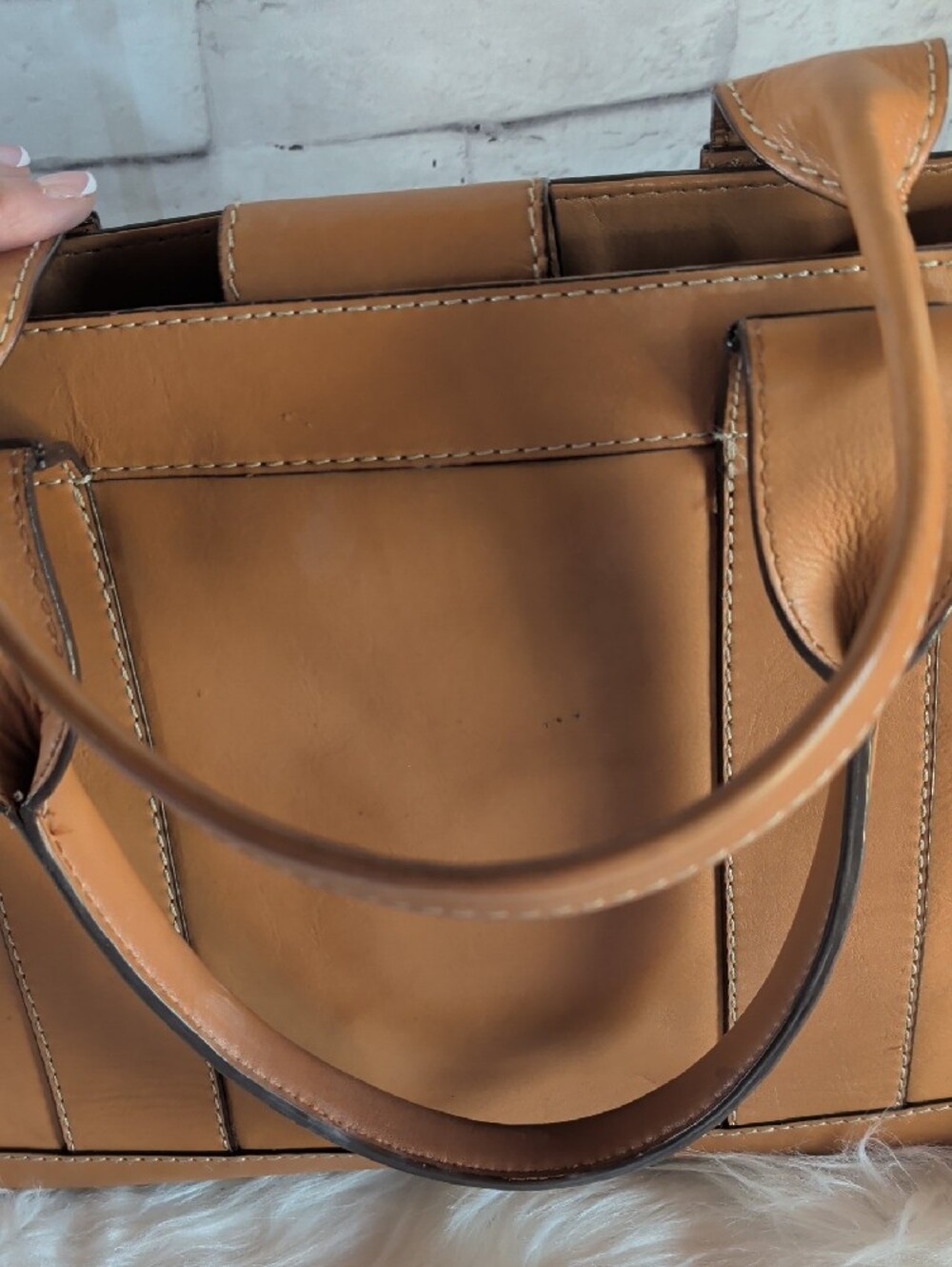 Vintage MICHAEL Michael Kors Tan Leather Tote with Front Zips & Dustbag - Picture 8 of 13
